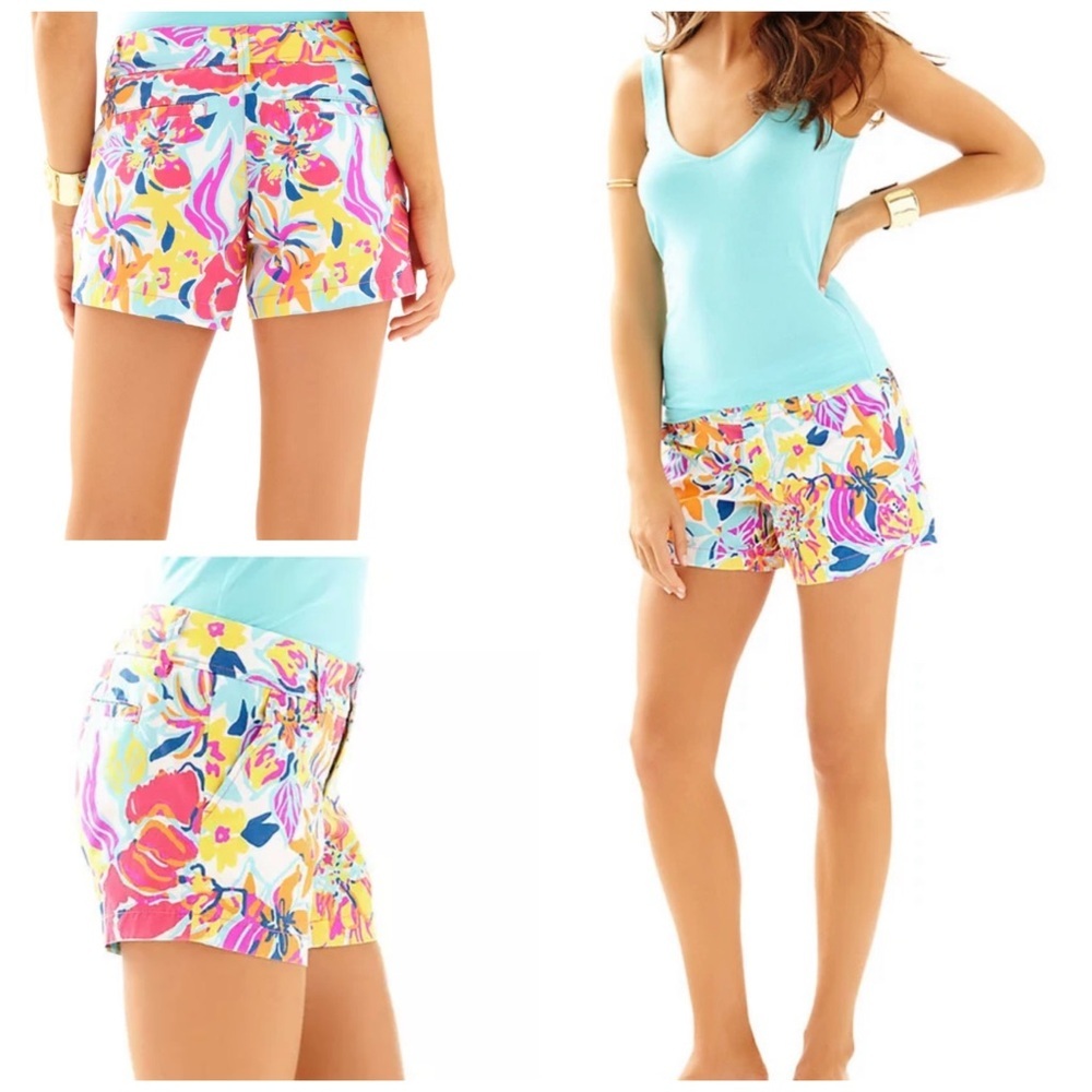 Lilly Pulitzer Multi Besame Mucho Callahan Shorts Size 00 EUC